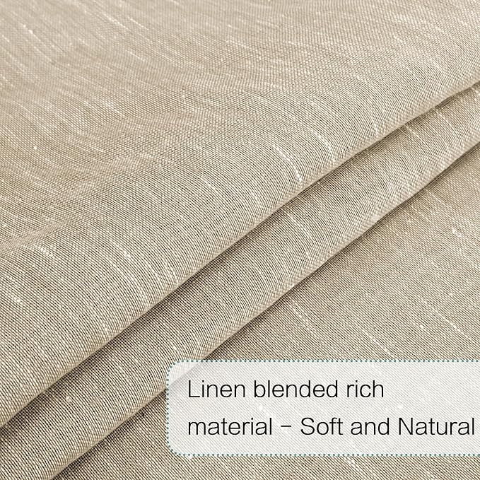 H.VERSAILTEX Linen French Door Curtains Semi Sheer Light Reducing Privacy Doors Window Cover with Tieback | Rod Pocket 1 Panel Door Shades for Glass Living Room Doorways,52" W x 72" L,Linen