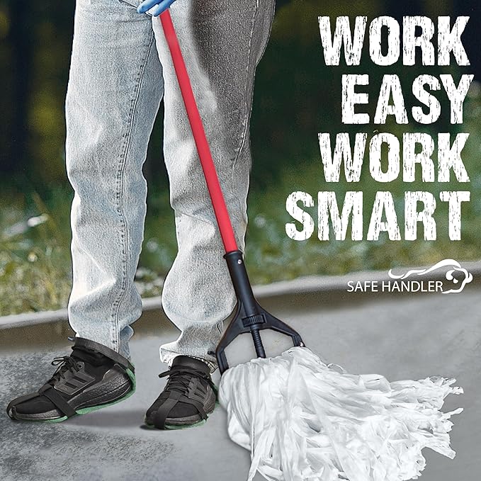 SAFE HANDLER Washable Shoe Scrubber for Floor Cleaning, Slip-Resistant, Easily Adjustable & Ergonomic, Reinforced Edges | Fits Adult Shoes (60 Pairs)