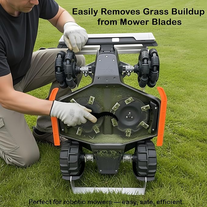 Robot Mower Blade Cleaning Tools Compatible with Mammotion Luba & Yuka Series – Hook & Brush Kit for Removing Grass Buildup Under Blades and Maintaining Cutting Performance (Black)