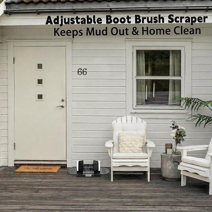 Adjustable Width Boot Scrubber & Shoe Cleaner - Heavy Duty,Outdoor/Indoor Use to Remove Mud, Snow,Dirt,Garden,Garage,Farm,Patio Brush