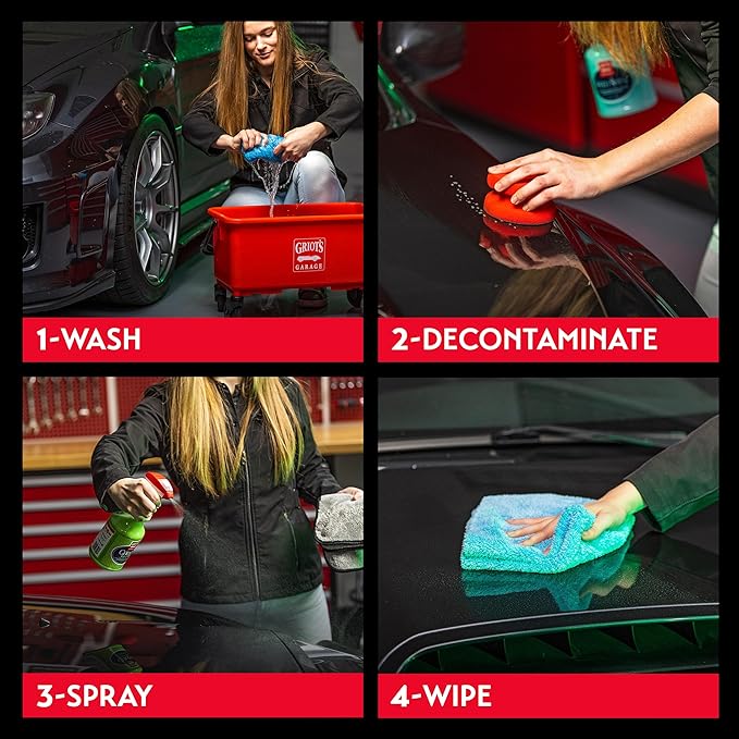 Griot's Garage Ceramic 3-in-1 Wax, SiO2 Spray for Cars, Trucks, and RV’s, Provides Protection and Water Beading on Paint, Wheels, Plastic, Rubber Trim, Chrome, and More, 10978, 22 oz