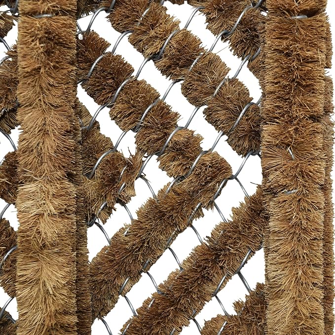 iCustomRug 100% Natural Coco Fibre Durable Weather Resistant Indoor/Outdoor Shoe Scraper Brush, Entrance, Porch, Mud Room, 12" x 14" Natural Color