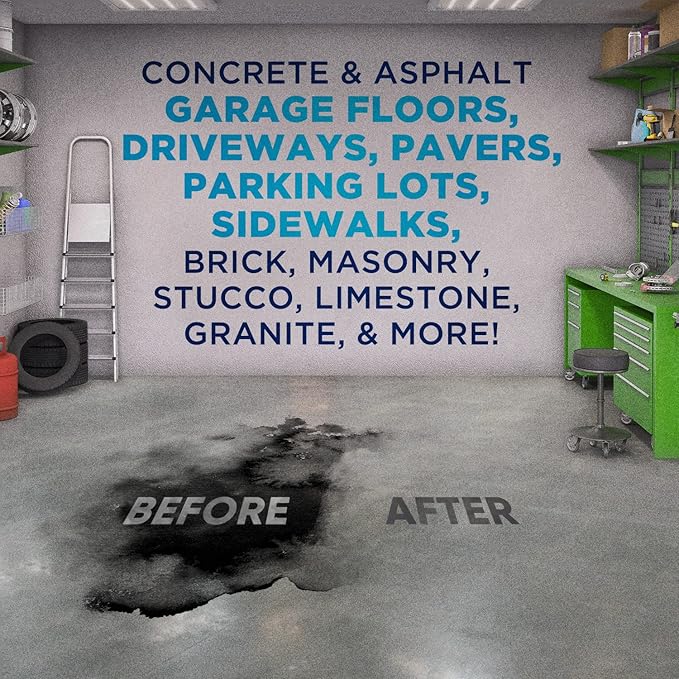 Dumond Smart 'n Easy Concrete Oil, Grease & Stain Remover, Cleans Grime, Dirt & Petroleum-Based Messes from Porous Masonry Surfaces, Garage Floors, Sidewalks, Driveways & More, 22oz Spray