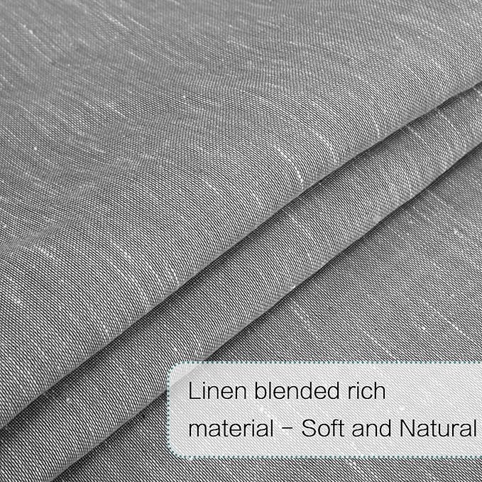 H.VERSAILTEX Linen Side Light Linen Texture Semi Sheer Narrow French Door Panels for Front/Glass Door, Window - 25 Inch L x 72 Inch W x 1 Panel,New Dove
