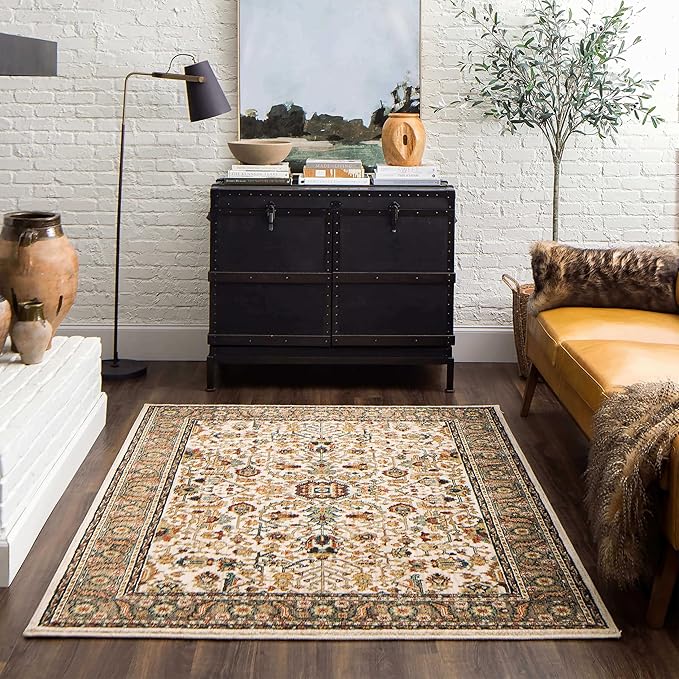Mohawk Home Celine Traditional Ornamental Off White 2' X 7' Area Rug Perfect for Living Room, Dining Room, Office, Kitchen, Entryway, Hallway