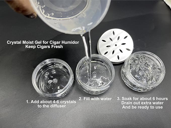 8oz Cigar Humidor Humidifier Crystals - ½ LB Refill Bag of Gel Beads for Perfect 70% Humidity Control – Reusable & Long-Lasting Moisture for Any Cigar Box