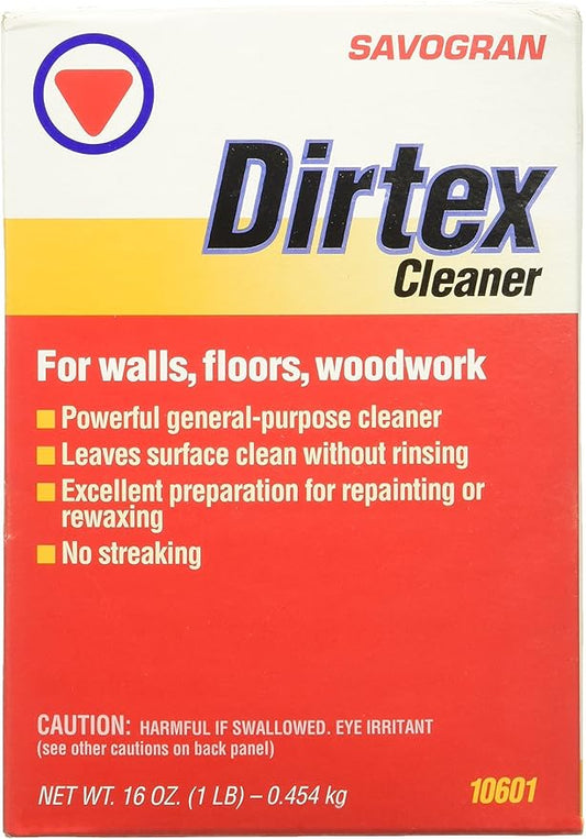Savogran Dirtex All Purpose Cleaning Powder - 16oz No Rinse Powder Cleanser, Stain, & Rust Remover for Walls, Floors, Woodwook, & Stainless Steel - Powder Cleaner for Bathroom, Kitchen, & Outdoor Use