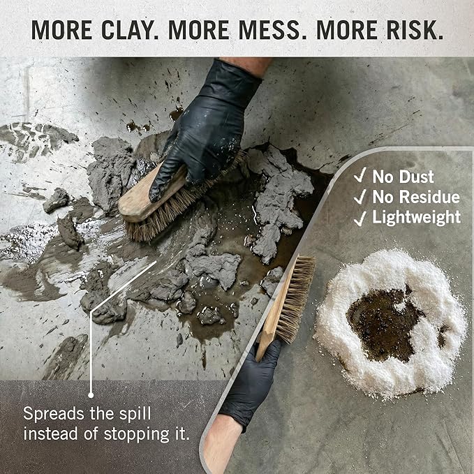 Oil Dry Spill Absorbent Powder for Liquid Cleanup | Floor Dry Granules for Concrete and Garages | Petroleum and Grease Absorber for Spills and Vomit | Eco Absorb 1 Cubic Foot Bag