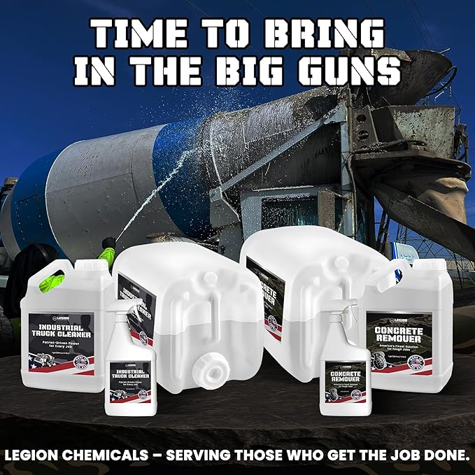Heavy Concrete Remover – Dried Concrete & Cement Dissolver (Non-Corrosive, Biodegradable Acid Alternative), Safe on Equipment, 1-Quart Spray