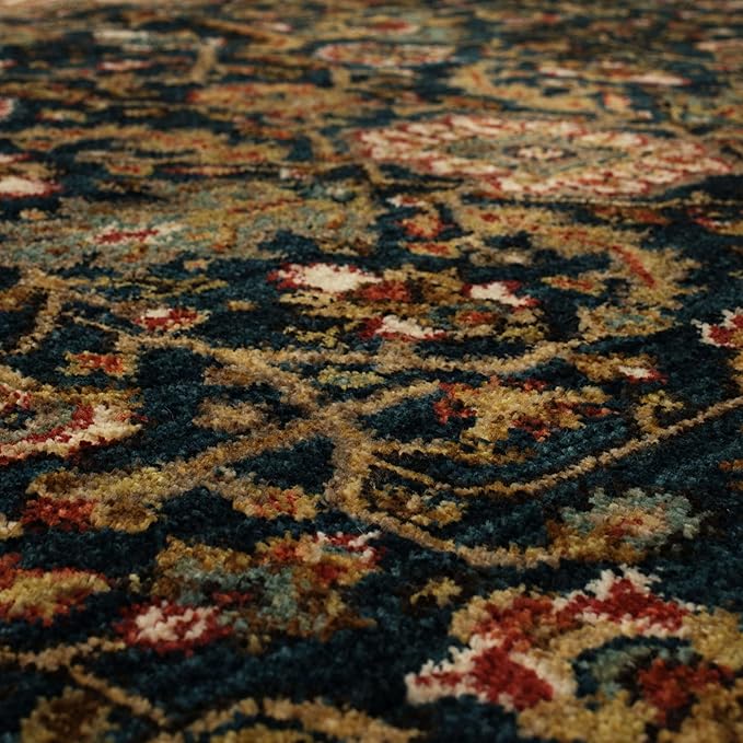 Mohawk Home Celine Traditional Ornamental Royal Blue 2' X 7' Area Rug Perfect for Living Room, Dining Room, Office, Kitchen, Entryway, Hallway