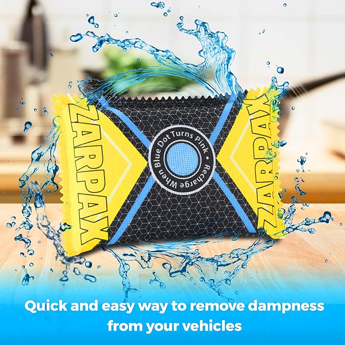Zarpax 125g Rechargeable Desiccant Packs Dehumidifier Bag - 24 Pack - Moisture Absorbers For Safes, Car, Bathroom, Storage, Garage - Moisture Remover Eliminates Humidity - Reusable Desiccant Bags