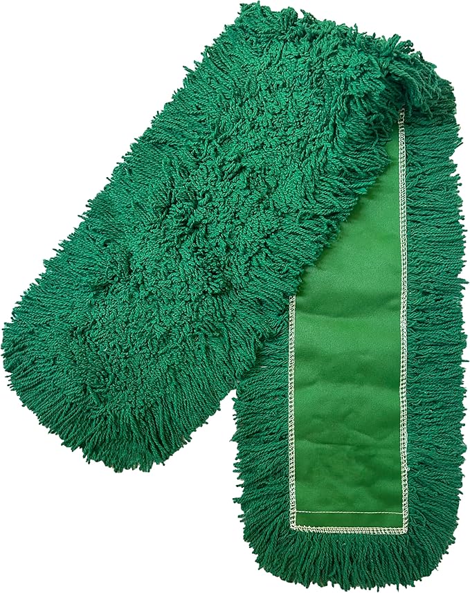 Ultimate Dust Mop Kit: Industrial-Grade Performance, Heavy-Duty Frame, Telescopic Handle - Green 24 Inch