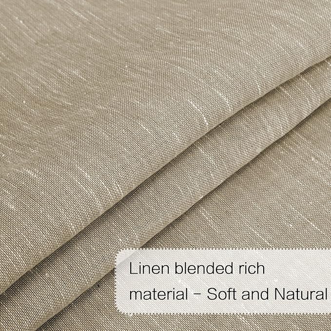 H.VERSAILTEX Sheer Door Curtains Closet Linen Textured Curtains Sheer Doorway Light Filtering Voile French Doors Rod Pocket Curtain Patio Glass Door, 25 x 72 inches Long, Taupe, 1 Panel