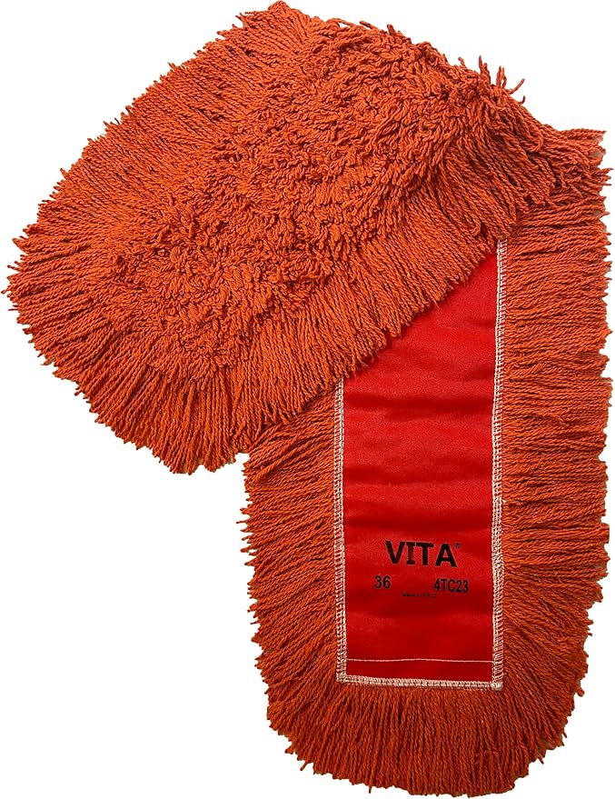 Ultimate Dust Mop Kit: Industrial-Grade Performance, Heavy-Duty Frame, Telescopic Handle - Orange 60 Inch
