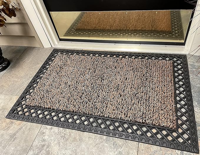 Clean Machine 10376933 French Quarter Astroturf Dirt Trapper Doormat, 22.25" x 35.25", Sandbar Brown