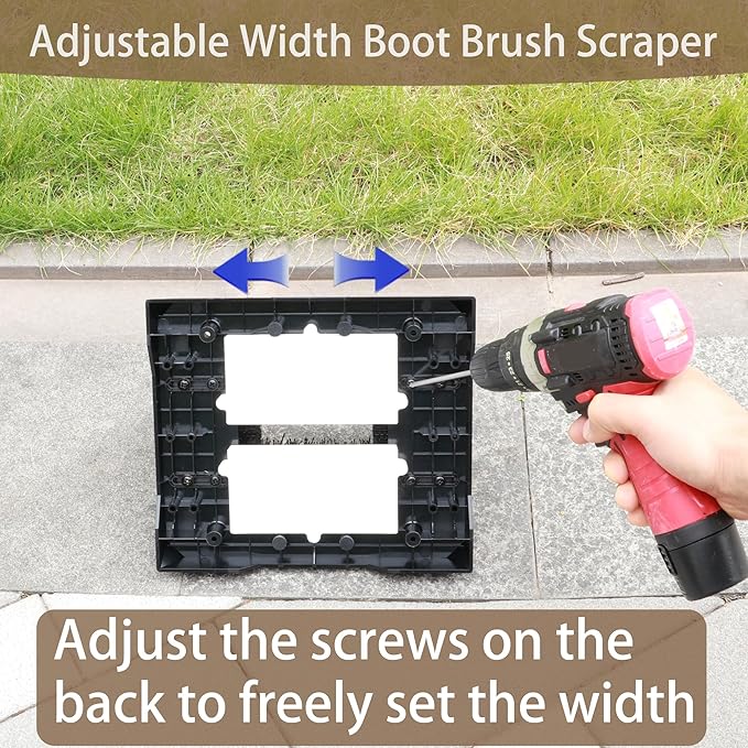 Adjustable Width Boot Scrubber & Shoe Cleaner - Heavy Duty,Outdoor/Indoor Use to Remove Mud, Snow,Dirt,Garden,Garage,Farm,Patio Brush