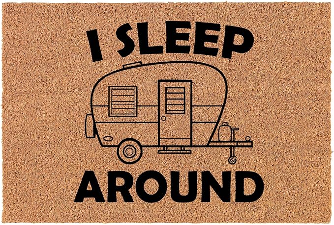 I Sleep Near Camp Camp Funny Mat Doormat Housewarming Gift Newlyweds Gift Wedding Suitable for Home Kitchen Indoor and Outdoor Decoration Entrance Mat 32x20in