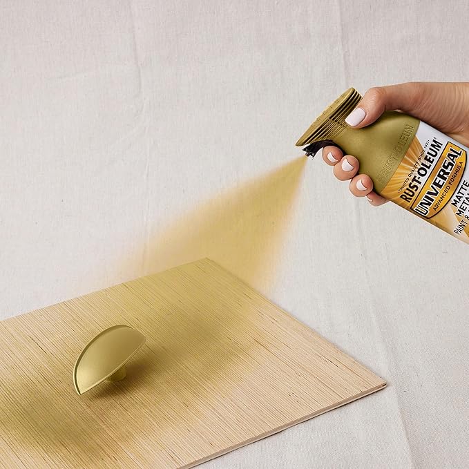Rust-Oleum 387992-6PK Universal All Surface Metallic Spray Paint, 11 oz, Matte Gold, 6 Pack