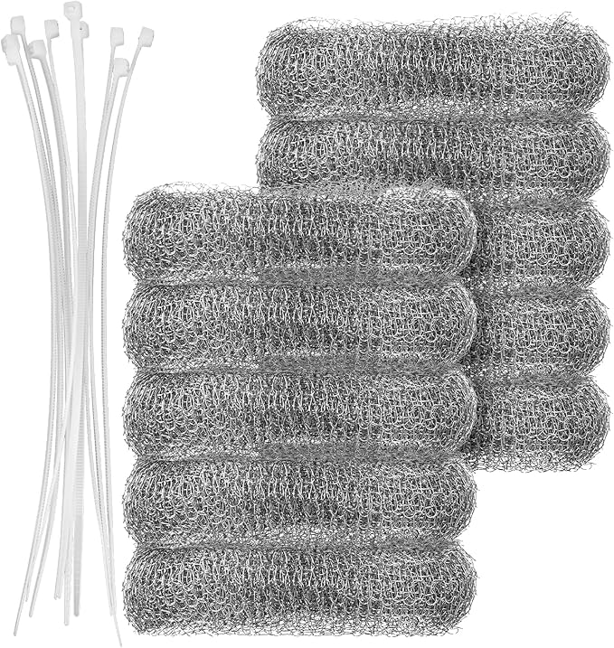 10 Pcs Lint Traps for Washing Machine Hose Stainless Steel Washing Machine Drain Hose Filter with 10 Cable Ties Mesh Laundry Drain Lint Catcher for Filter Out Cotton Fluff Paper Scraps Hair Etc