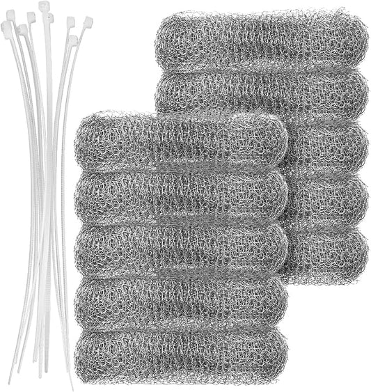 10 Pcs Lint Traps for Washing Machine Hose Stainless Steel Washing Machine Drain Hose Filter with 10 Cable Ties Mesh Laundry Drain Lint Catcher for Filter Out Cotton Fluff Paper Scraps Hair Etc