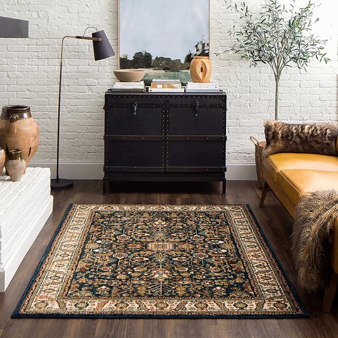 Mohawk Home Celine Traditional Ornamental Royal Blue 2' X 4' Area Rug Perfect for Living Room, Dining Room, Office, Kitchen, Entryway, Hallway
