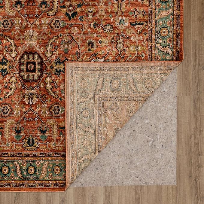 Mohawk Home Celine Traditional Ornamental Clay 8' X 10' Area Rug Perfect for Living Room, Dining Room, Office, Kitchen, Entryway, Hallway