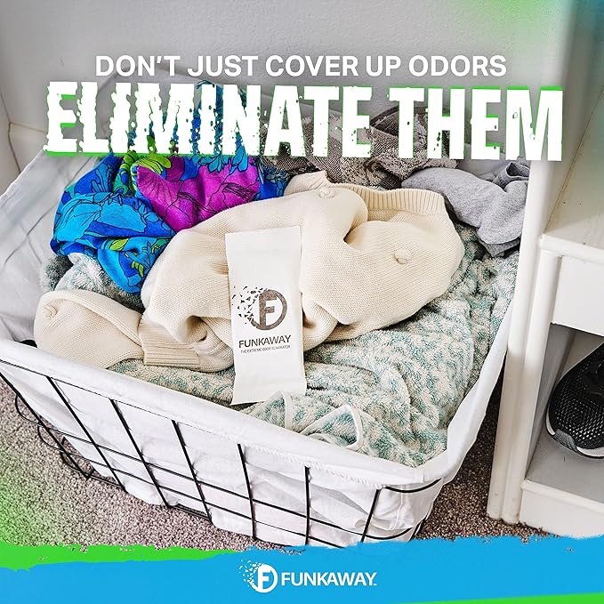 FunkAway Extreme Odor Eliminating Closet Sachet, Odor Absorbing Packet Ideal for Closets, Drawers, Hampers, Attics and Storage Spaces, Fresh Smell for Up to 90 Days