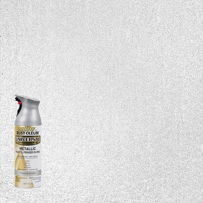 Rust-Oleum 245220-6PK Universal All Surface Metallic Spray Paint, 11 oz, Titanium Silver, 6 Pack