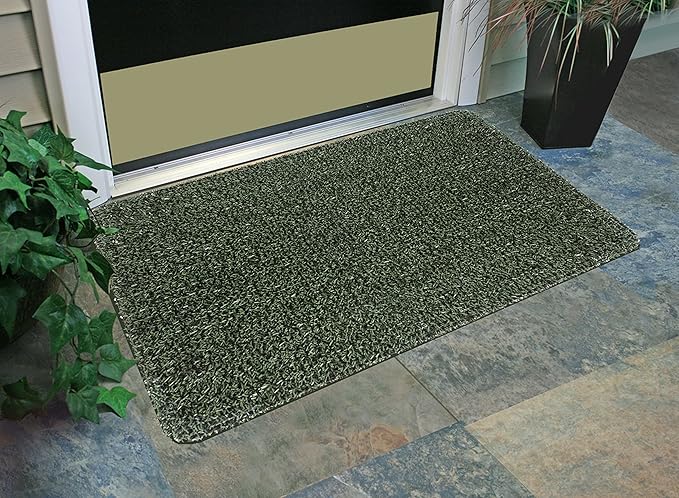 CLEAN MACHINE 10376912 Astroturf Dirt Trapper Doormat 23.5" x 35.5", Flair Evergreen