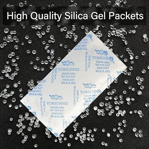 10 Gram Silica Gel Packets, Reusable Desiccant Packs for Storage, Rechargeable Moisture Absorber Food Grade Silica Gel Packs for Moisture Control [30 Packs]