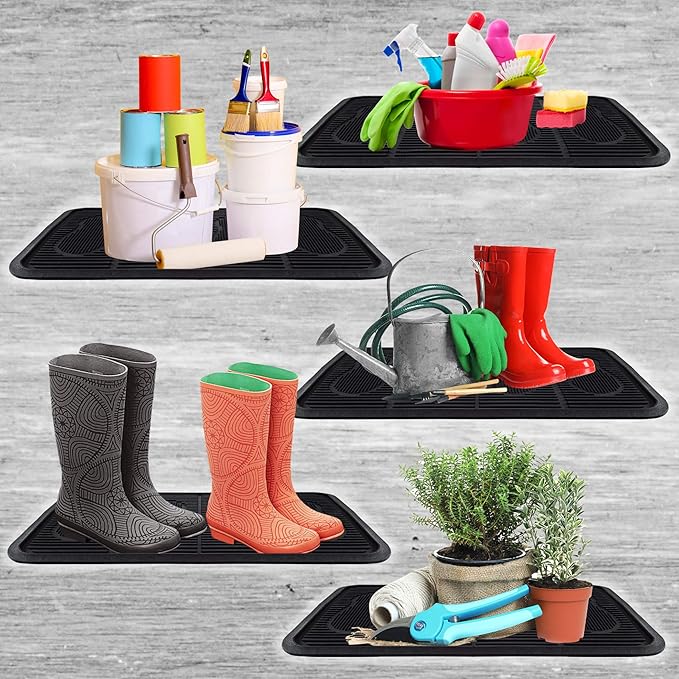 SafetyCare Rubber Shoe & Boot Tray - Multi-Purpose - 24 x 16 Inches - 2 Mats