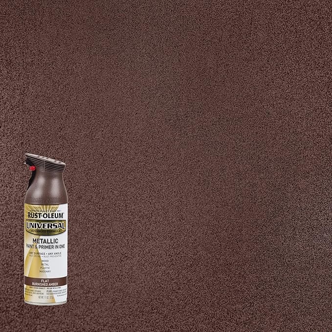 Rust-Oleum 271472 Universal All Surface Metallic Spray Paint, 11 oz, Flat Burnished Amber