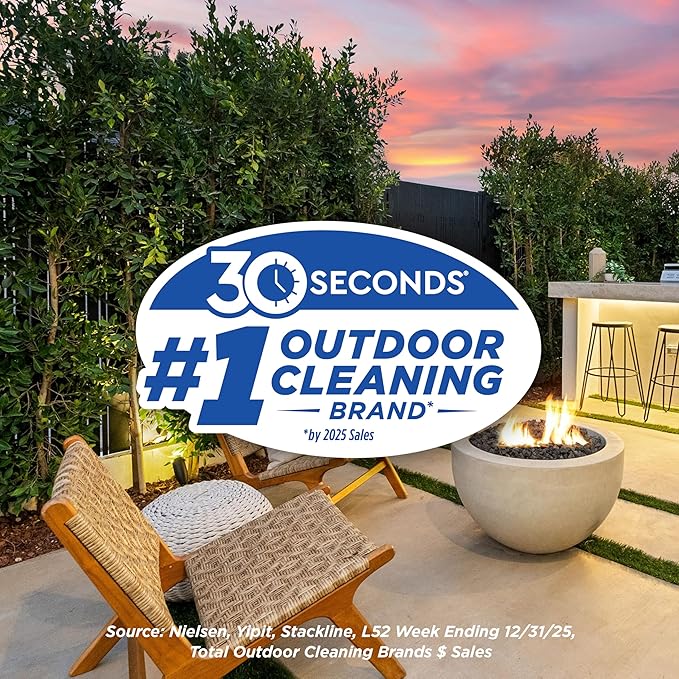 30 SECONDS Outdoor Mold & Mildew Stain Remover | Concentrate | Gallon | Vinyl Siding Fences Patios & More