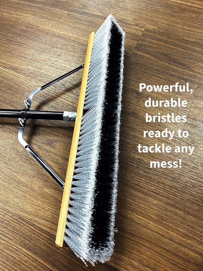 Pbma24004-2 Heavy Duty 24" Multi-Surface Push Broom with Silver/Black Handle (2 Pack)