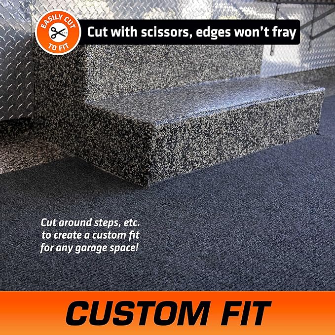 Armor All Premium Garage Floor Mat, Increased Thickness & Cushion, (Combined Size: 19’ x 7’6”), (Includes Double Sided Tape), Protects Surfaces - Absorbent/Waterproof/Durable (USA Made)