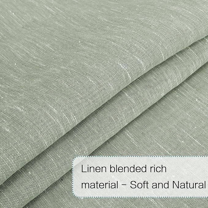 H.VERSAILTEX Door Window Curtain Sliding Door Curtains Side Light Curtains Sage 72 Inch Linen Texture Semi Sheer French Door Panels for Glass Door Window - 24 Inches Width - 1 Panel