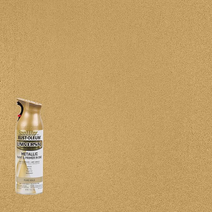 Rust-Oleum 245221-6PK Universal All Surface Metallic Spray Paint, 11 oz, Pure Gold, 6 Pack