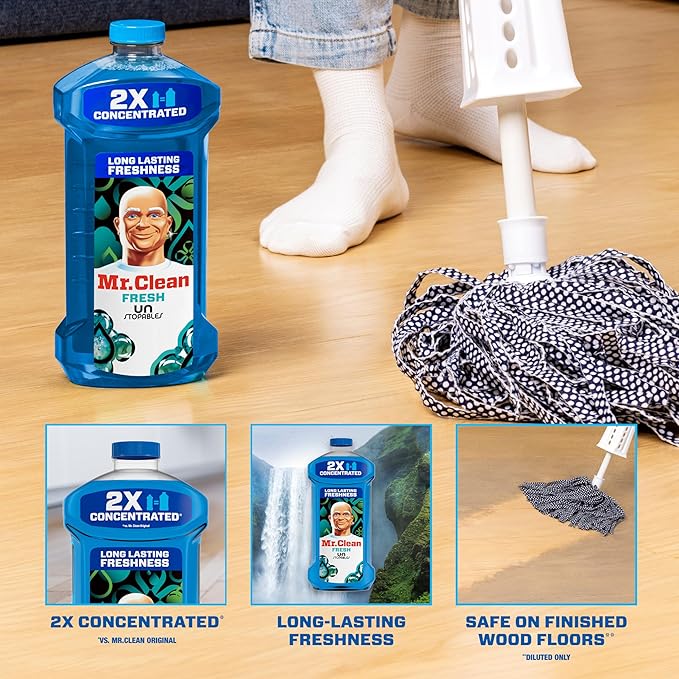 Mr. Clean 2X Concentrated Multi Surface Cleaner with Unstopables Fresh Scent 41 fl oz
