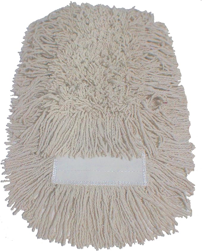 ProGrade Dry Mop Kit with Industrial-Quality Twisted Closed Loop Mop Head - Heavy-Duty Steel Frame, Wood Handle - White 48 Inch