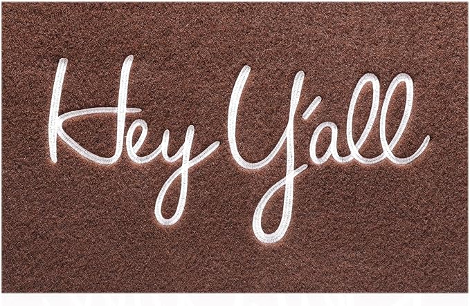Front Door Welcome Mats for Outdoor Entry Hey Y'all Doormat Non Slip Rubber Mat for Home Decor Indoor Farmhouse Funny Kitchen Heavy Duty Backing Mats Patio Coffee 36" x 24"