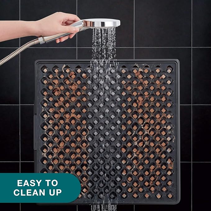 Sanitizing Shoe Door Mat - Disinfecting - Quick 2 Step Cleaning - Durable - Ultra Absorbent - Anti Slip Bottom - Automatic Shoe Sole Cleaner - 17” x 13”