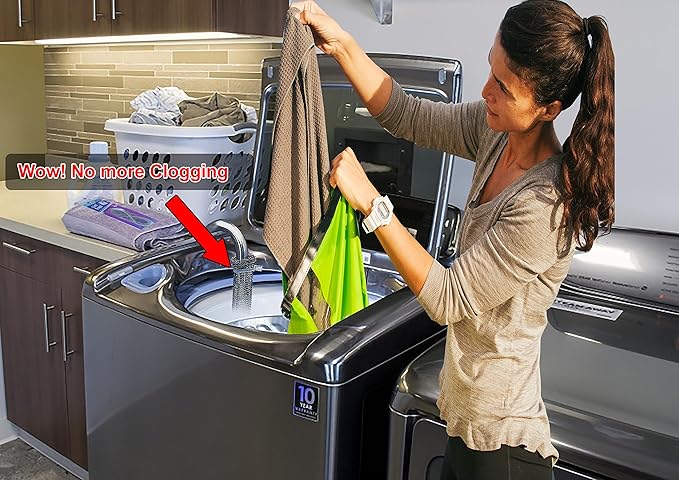 SCRUBIT 12 Premium Lint Traps with 12 Long Lasting Ties for Washing Machines - Light Aluminum Lint Trap Snare Laundry Mesh Washer Hose Filter - Won't Rust, Easy Installation,