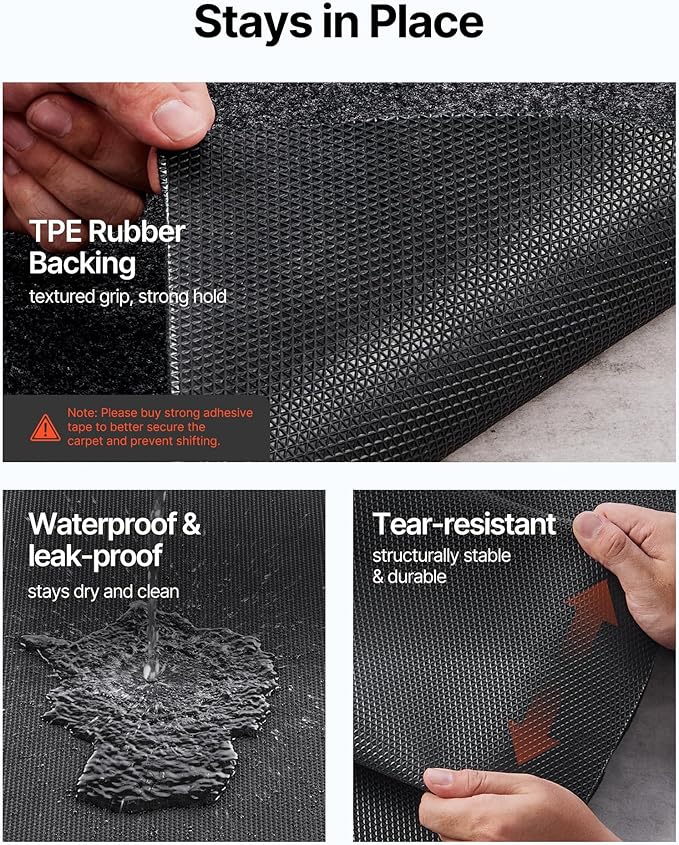 VEVOR Car Garage Mat, 7.4'x17', Shields Against Water, Snow, Rain, Mud, Oil, Durable Slip-Resistant Floor Cover with TPE Leak-Proof Backing, Simple to Maintain & Customizable Size
