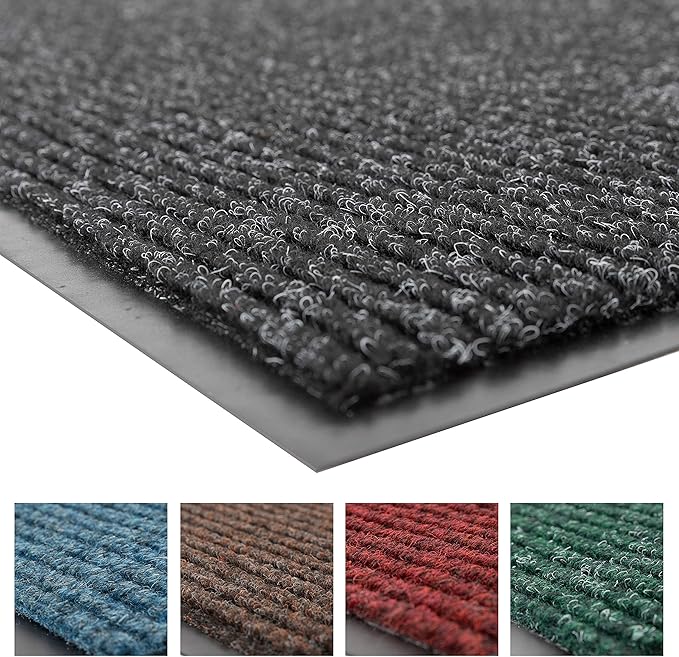 Notrax 109 Brush Step Carpeted Indoor/Outdoor Entrance Mat for Home or Office, 3' X 4', Absorbent Slip Resistant Heavy Duty Entry Mat, Charcoal, 109S0034CH