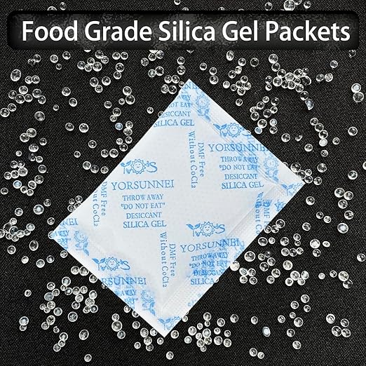 Silica Gel Silica Gel Packets, 5 Gram 100Pcs Desiccants Silica Gel Packs Moisture Absorbers, Desiccant Packets for Storage