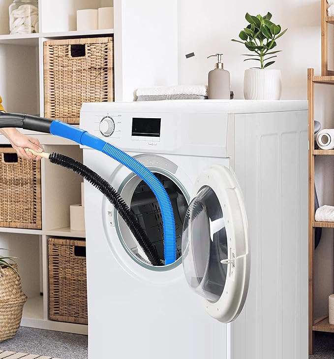 Dryer Vent Cleaner Kit Vacuum Attachment Hose and Dryer Lint Brush Vent Trap Cleaner for Cleaning Dryer Lint Remover/Blue