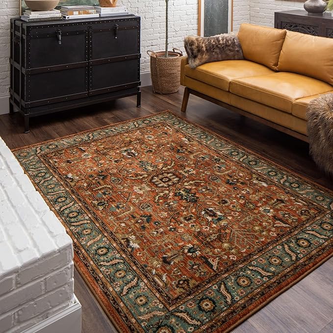 Mohawk Home Celine Traditional Ornamental Clay 8' X 10' Area Rug Perfect for Living Room, Dining Room, Office, Kitchen, Entryway, Hallway