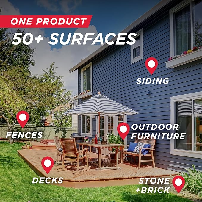 30 SECONDS Outdoor Mold & Mildew Stain Remover | Concentrate | Gallon | Vinyl Siding Fences Patios & More