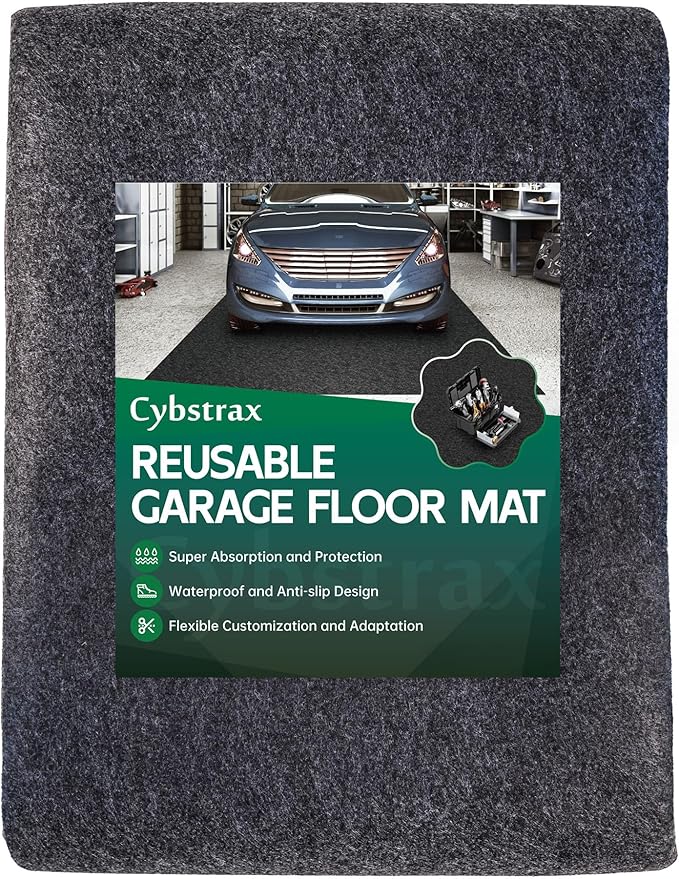 Oil Spill Mat - 17' x 7'4" Absorbent Oil Garage Floor Mat for Under Car - Protect Driveway from Drips, Spills, Stains, Reusable & Durable Garage Floor Protection Mat with Waterproof Backing