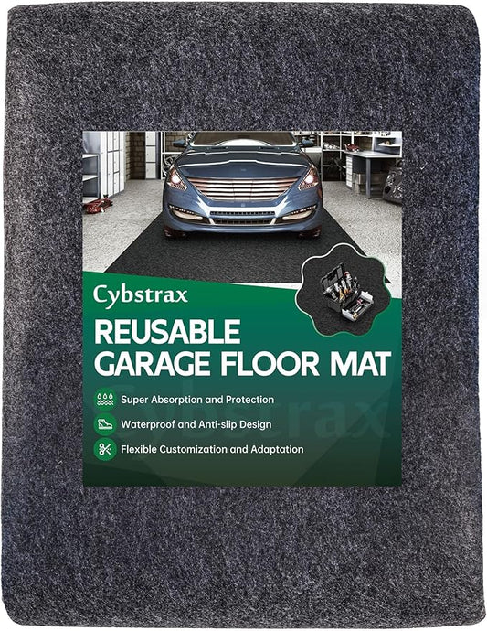 Oil Spill Mat - 17' x 7'4" Absorbent Oil Garage Floor Mat for Under Car - Protect Driveway from Drips, Spills, Stains, Reusable & Durable Garage Floor Protection Mat with Waterproof Backing